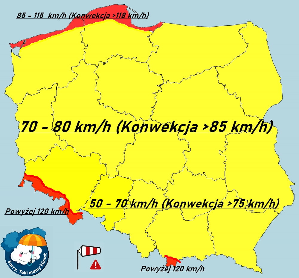 Ostrzeżenie meteorologiczne Jarosława Turały: Bardzo silne porywy wiatru