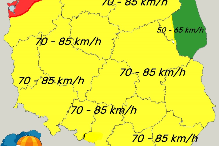Ostrzeżenie meteorologiczne Jarosława Turały: Silne / bardzo silne porywy wiatru. Burze.,