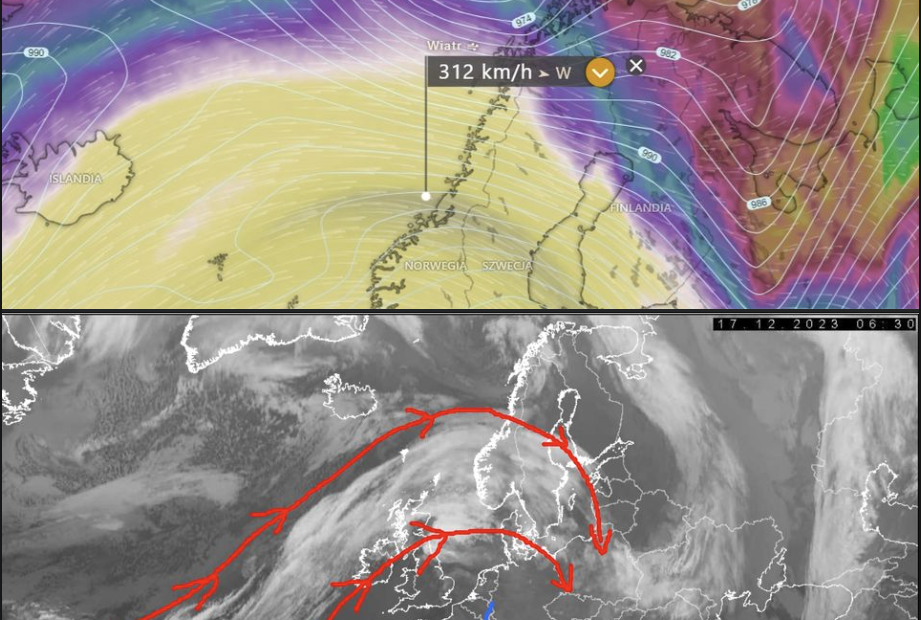 Wichura 21-23 grudnia. Wiatr lokalnie powyżej 100 km/h. Kolejny przegląd modeli numerycznych Video., wydarzenia w polsce