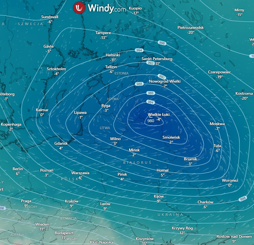 Analiza możliwości wystąpienia silnych porywów wiatru 7 lutego., Analiza możliwości wystąpienia silnych porywów wiatru 7 lutego.